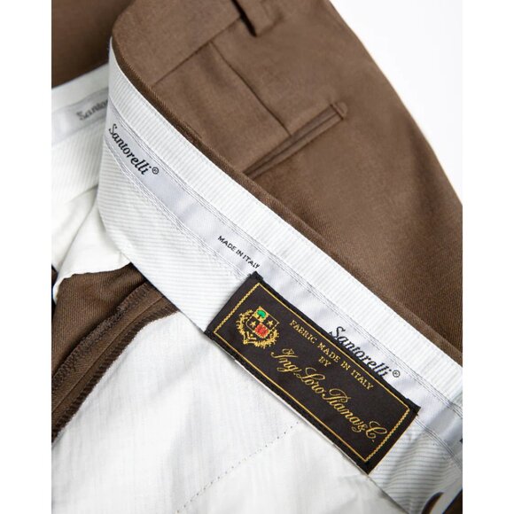 Santorelli Loro Piana Wool Serge Dress Pants 44R Flat Front Modern Fit - Picture 6 of 16